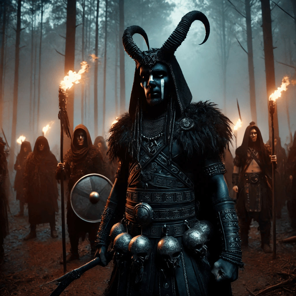 Framed Germanic warrior wall art depicting the Harii shadow warriors at night