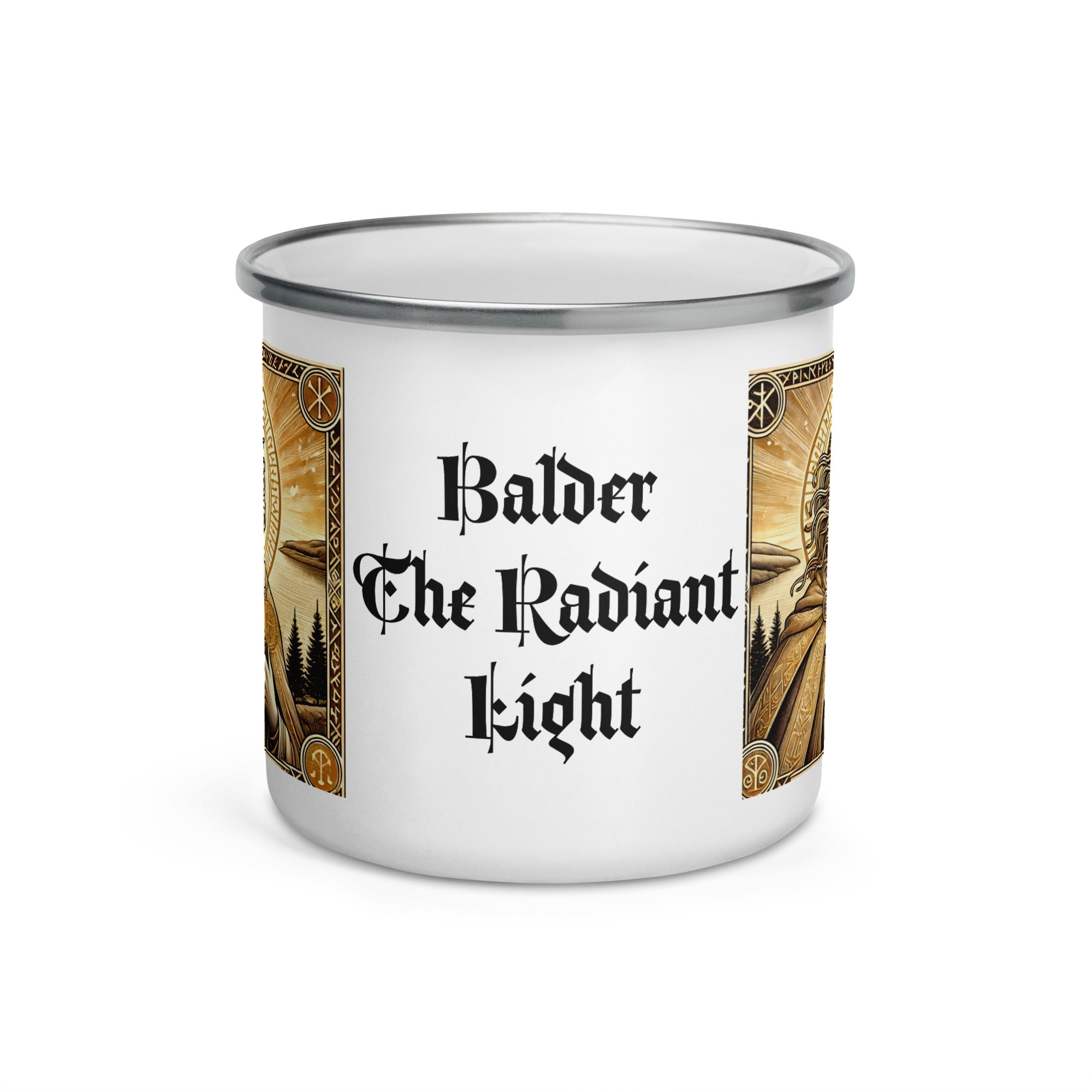 Norse mythology coffee mug depicting Baldr the Ever-Shining, god of peace and light