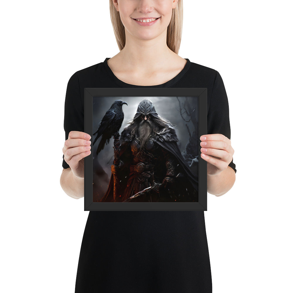 Nordic mythology art print showing Odin as watcher between worlds