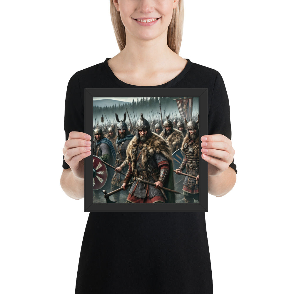 Germanic tribe wall art inspired by Suebi warriors before battle