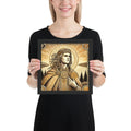 Scandinavian mythology framed artwork portraying Balder in serene radiance