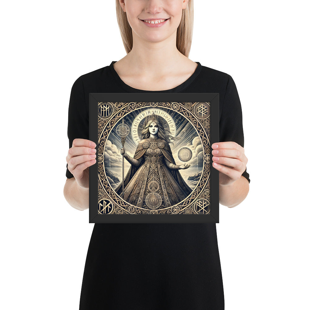 Mythic Scandinavian wall art inspired by Frigga, All-Mother of the gods