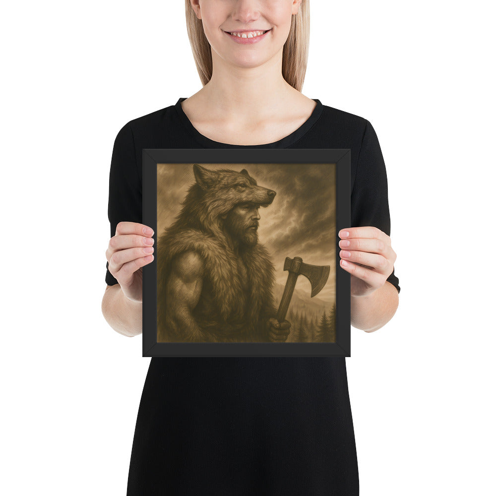 Norse warrior wall art inspired by Ulfhednar berserkers, wolf symbolism and Viking combat culture