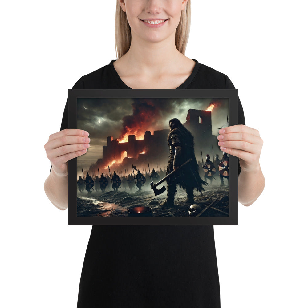 Germanic warrior wall art capturing the aftermath of battle against the Roman Empire