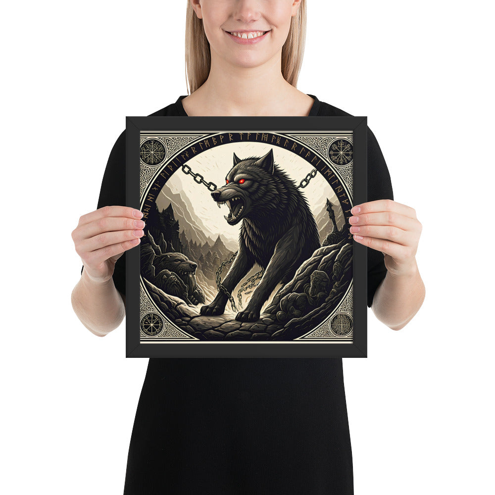 Norse wolf wall decor inspired by Fenrir and Ragnarök prophecy