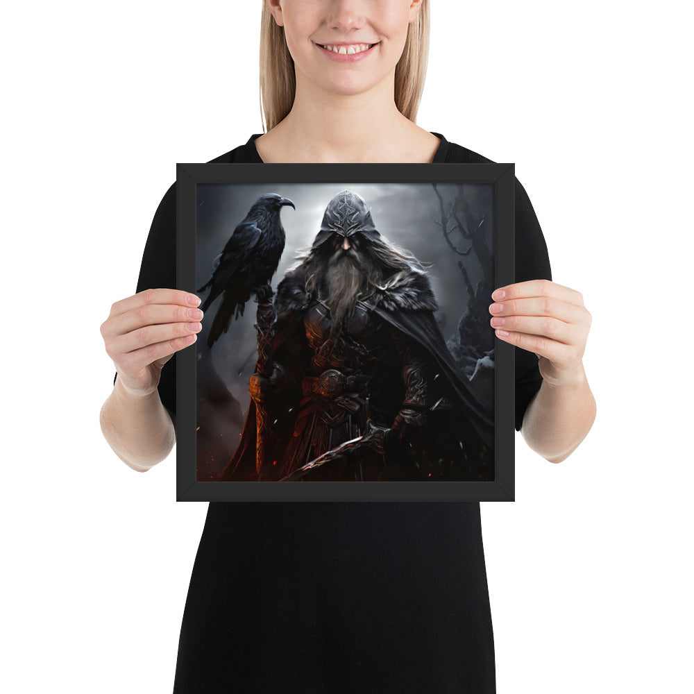 Odin and raven wall art inspired by Norse prophecy and ancient knowledge