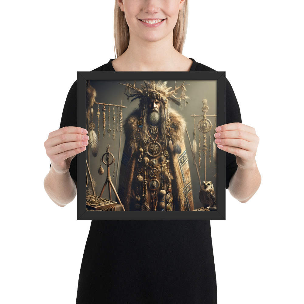 Ancient shaman wall decor inspired by Neolithic ritual and early European culture