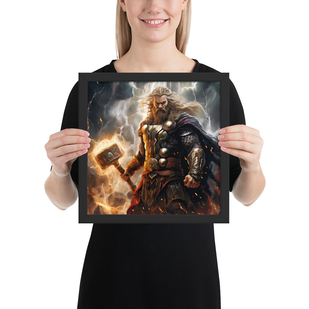 Norse god Thor wall art symbolizing strength, protection, and thunder