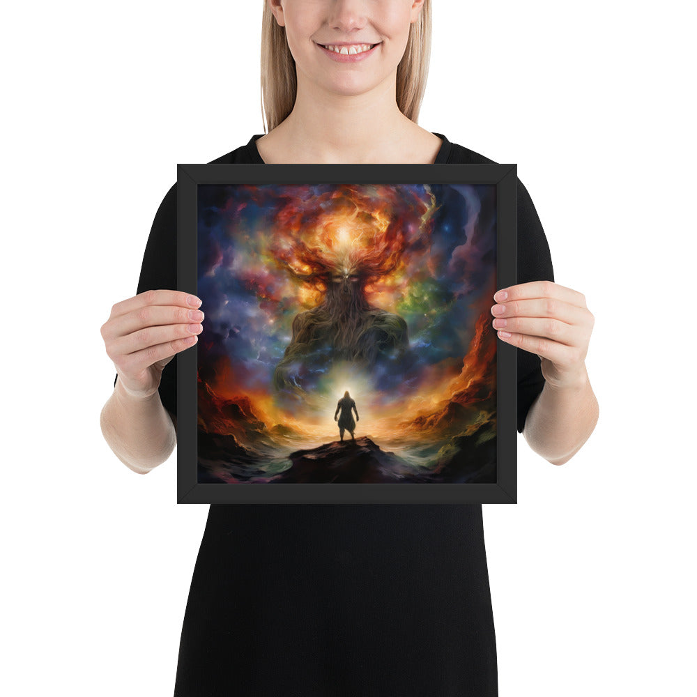 Norse creation myth wall art with Ymir amid fire and frost