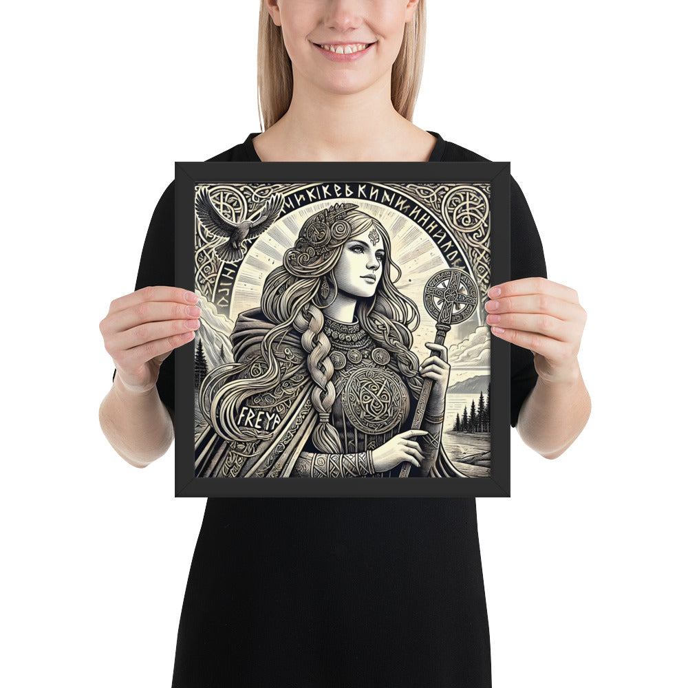 Norse goddess Freya wall art symbolizing beauty, passion, and strength