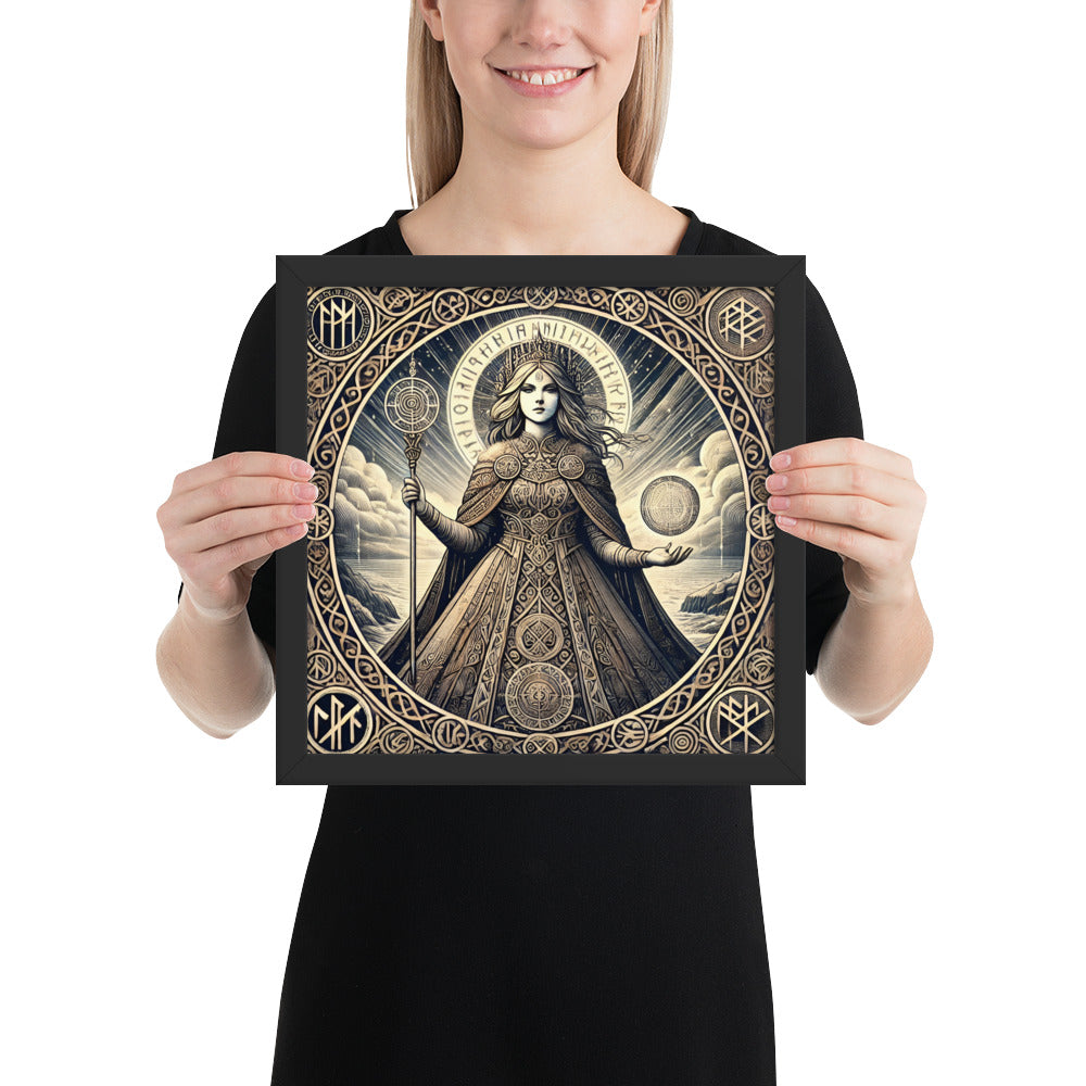 Norse goddess Frigga wall art symbolizing wisdom, destiny, and protection