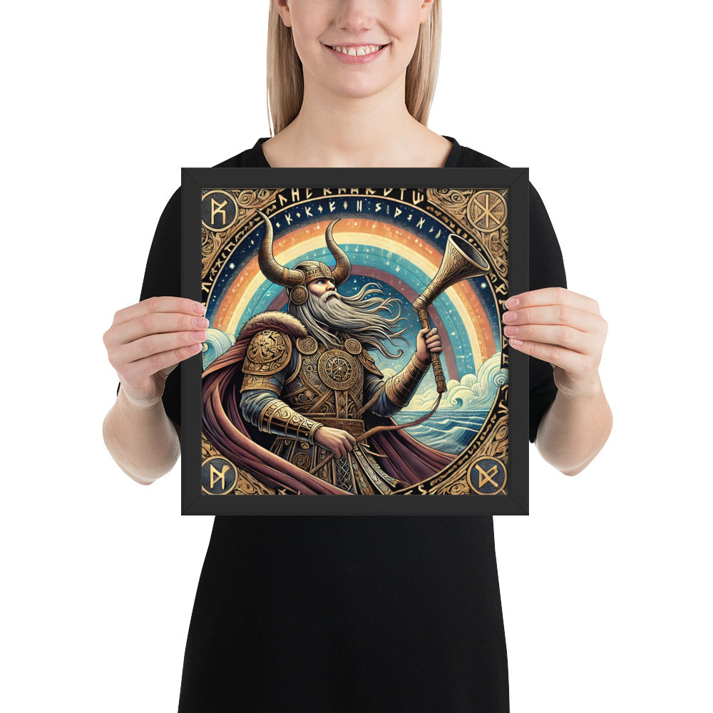 Norse guardian wall art inspired by Heimdall and the Nine Realms