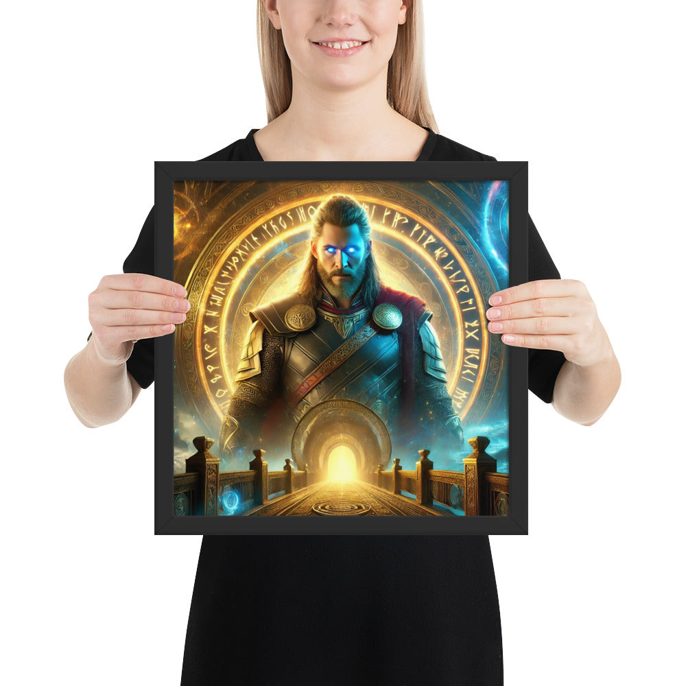 Viking god Heimdall framed print inspired by guardian of Asgard