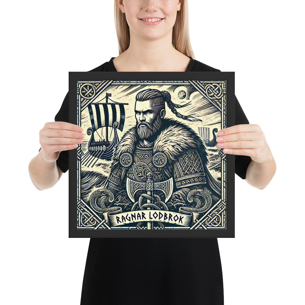 Norse warrior wall art portraying Ragnar Lodbrok as a legendary Viking leader