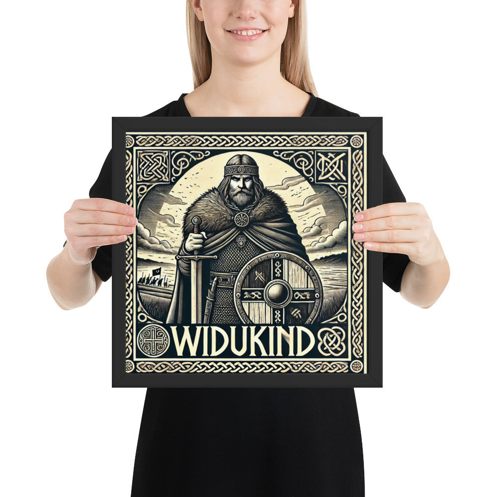 Early medieval wall art portraying Widukind as a Saxon warrior leader defending tribal freedom