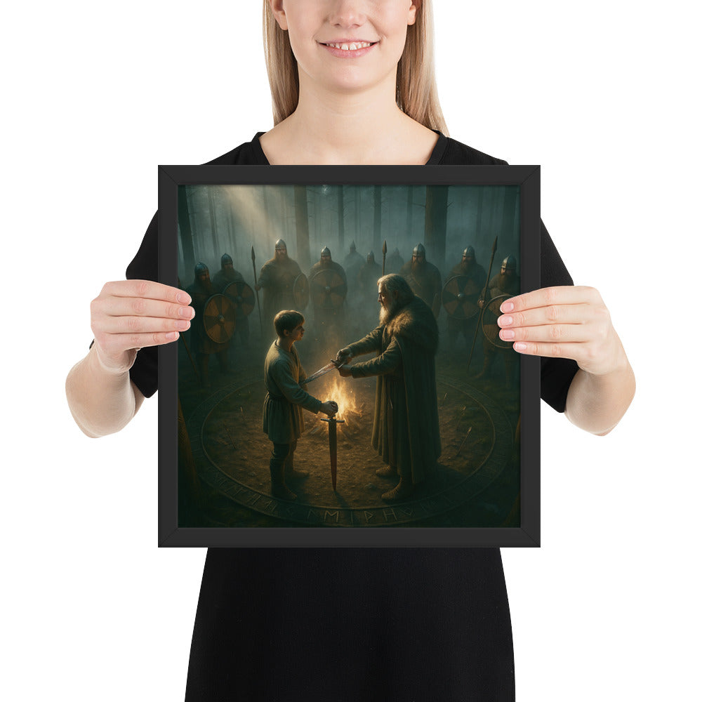 Masculine Viking wall art symbolizing warrior oath, ancestry, and responsibility