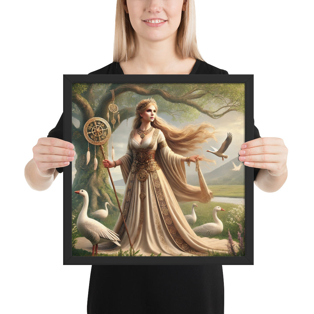 Norse mythology Frigg artwork showing goddess of wisdom, family, and fate