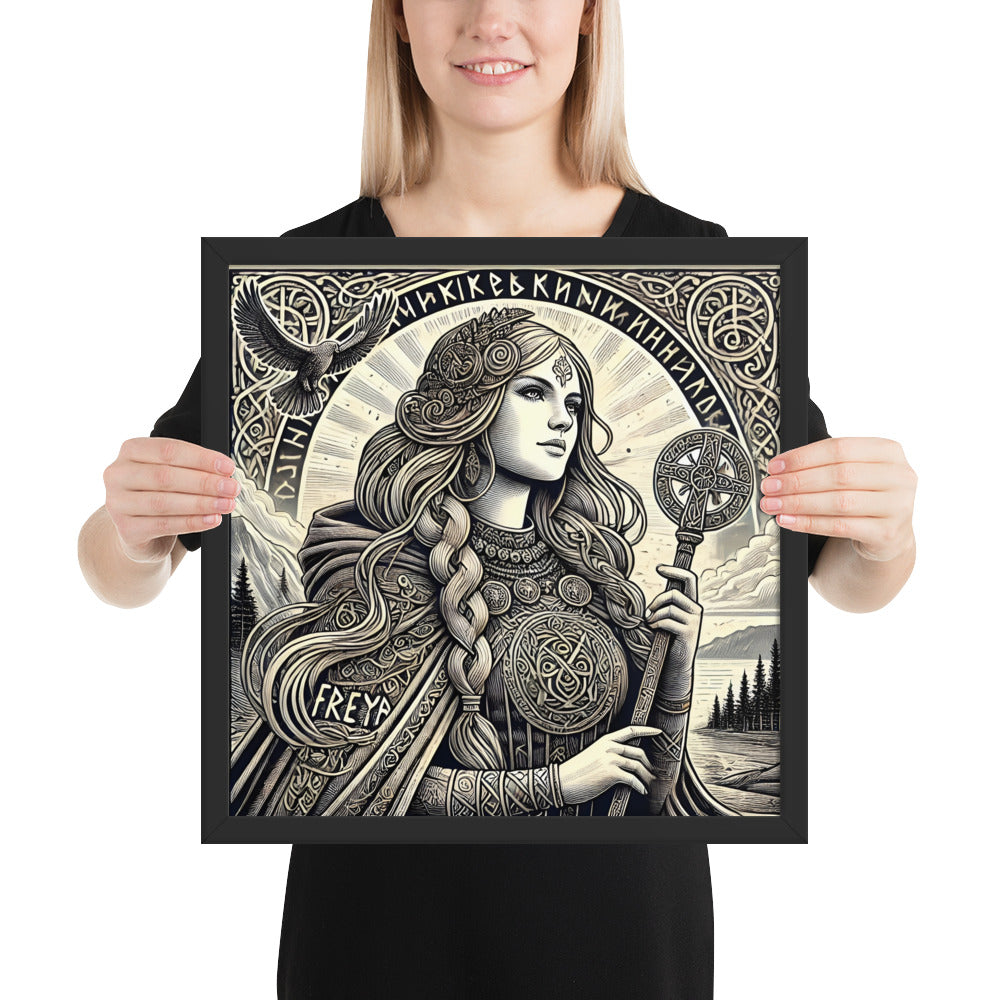 Freya Norse mythology wall art showing goddess of love and battle