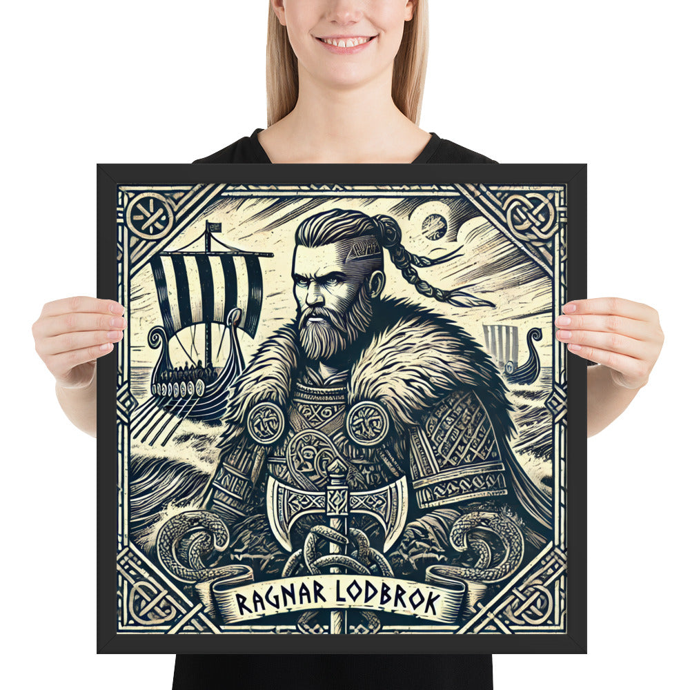 Norse mythology artwork of Ragnar Lodbrok, legendary Viking chieftain and warrior