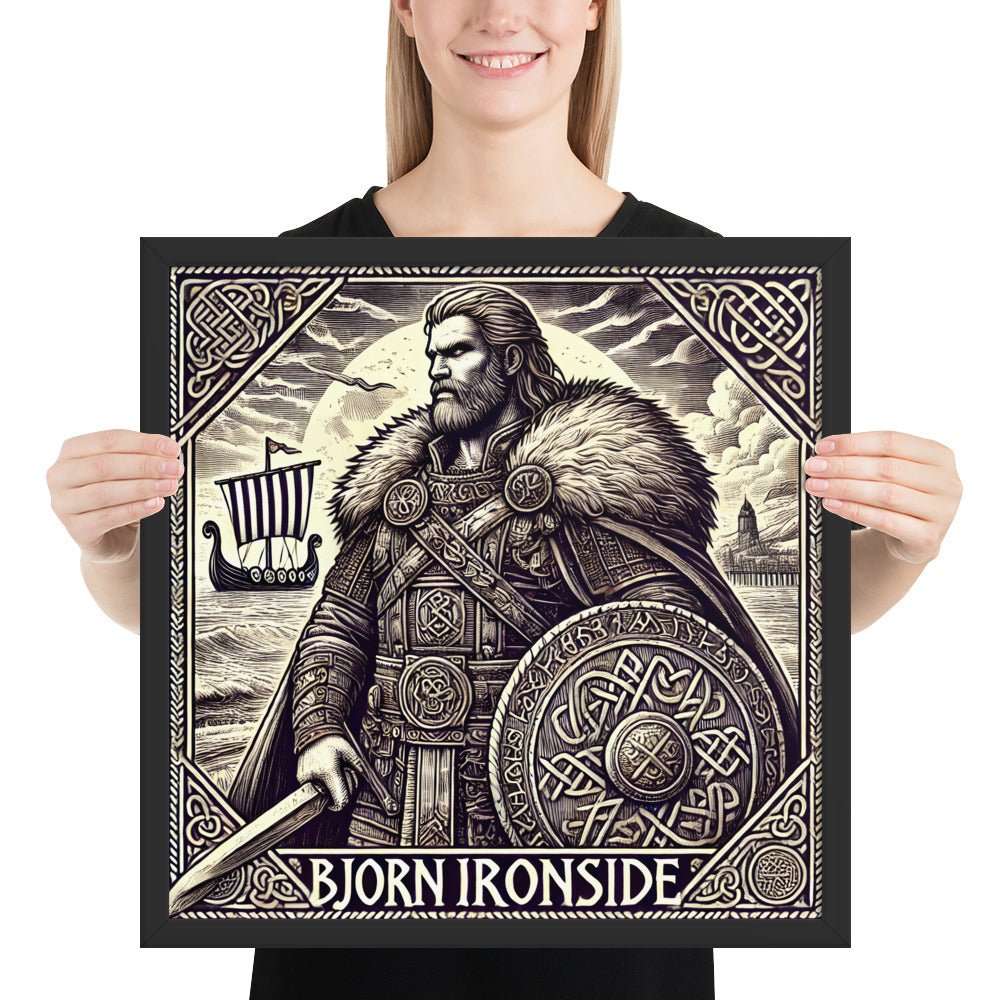 Norse history artwork of Bjorn Ironside, son of Ragnar Lodbrok, Viking leader illustration
