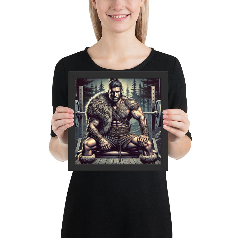 Berserker warrior fitness art print designed for strength training spaces