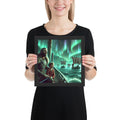 Norse mythology art print capturing ancestral bond beneath aurora sky