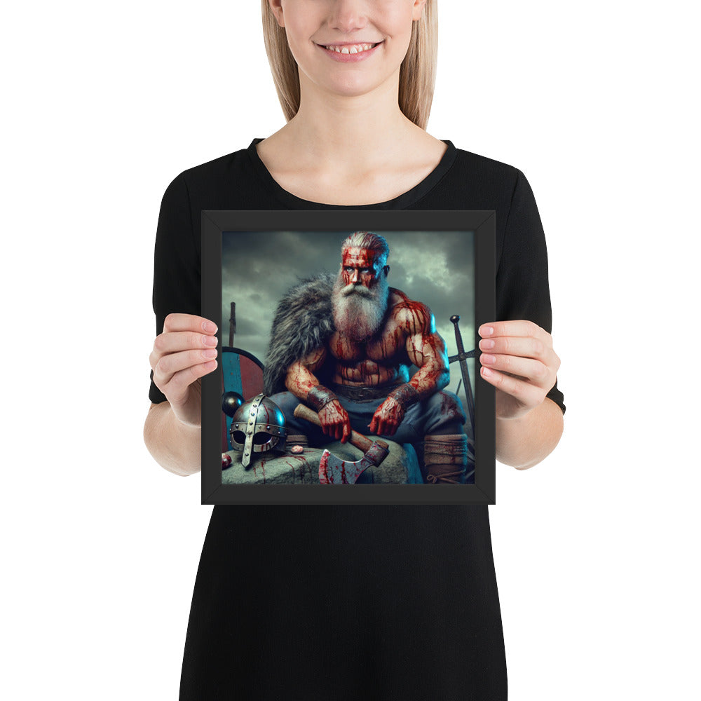 Viking berserker art print portraying strength after battle and conflict