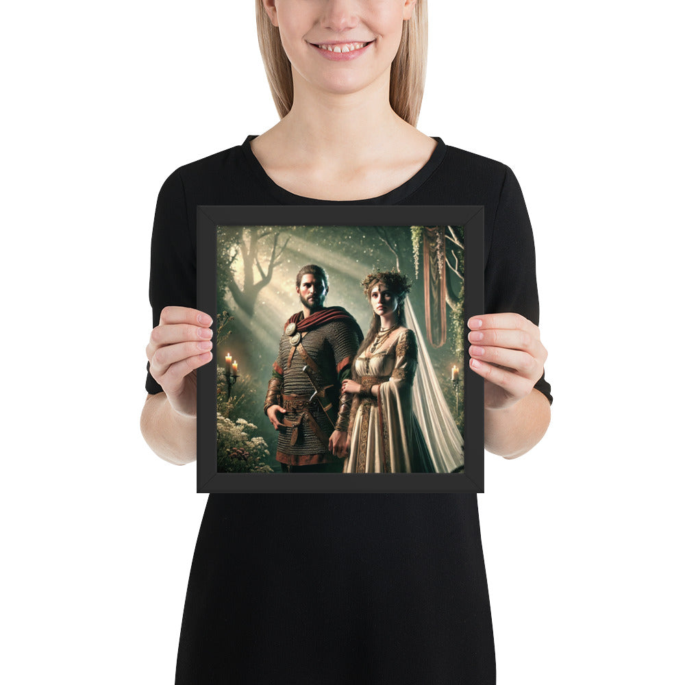 Framed Norse wedding artwork capturing love, ritual, and heritage