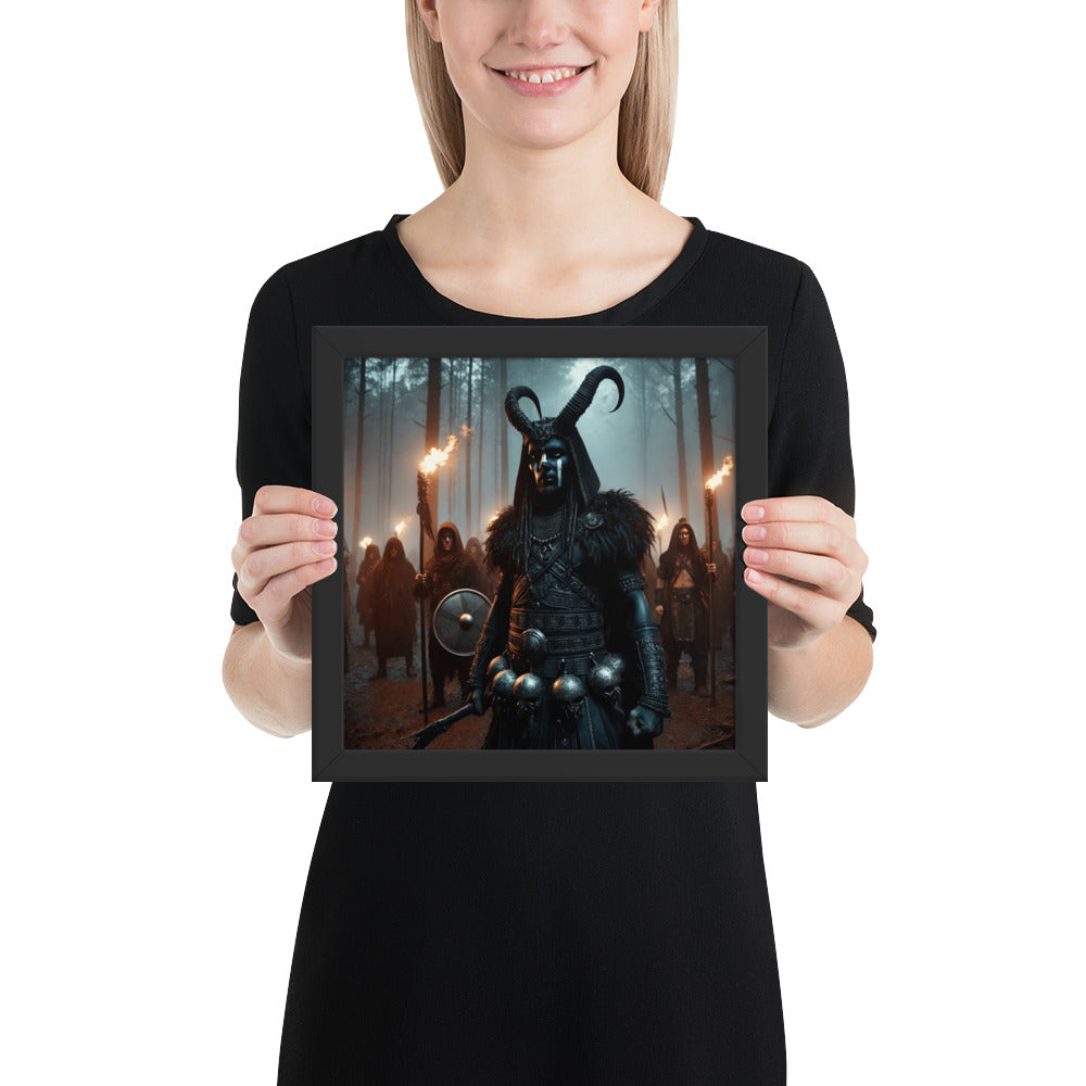 Framed Germanic mythology artwork capturing the Harii and their stealth tactics