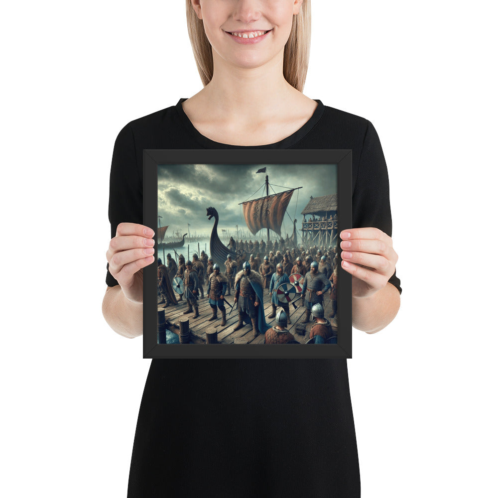 Viking warband art print capturing the moment before departure