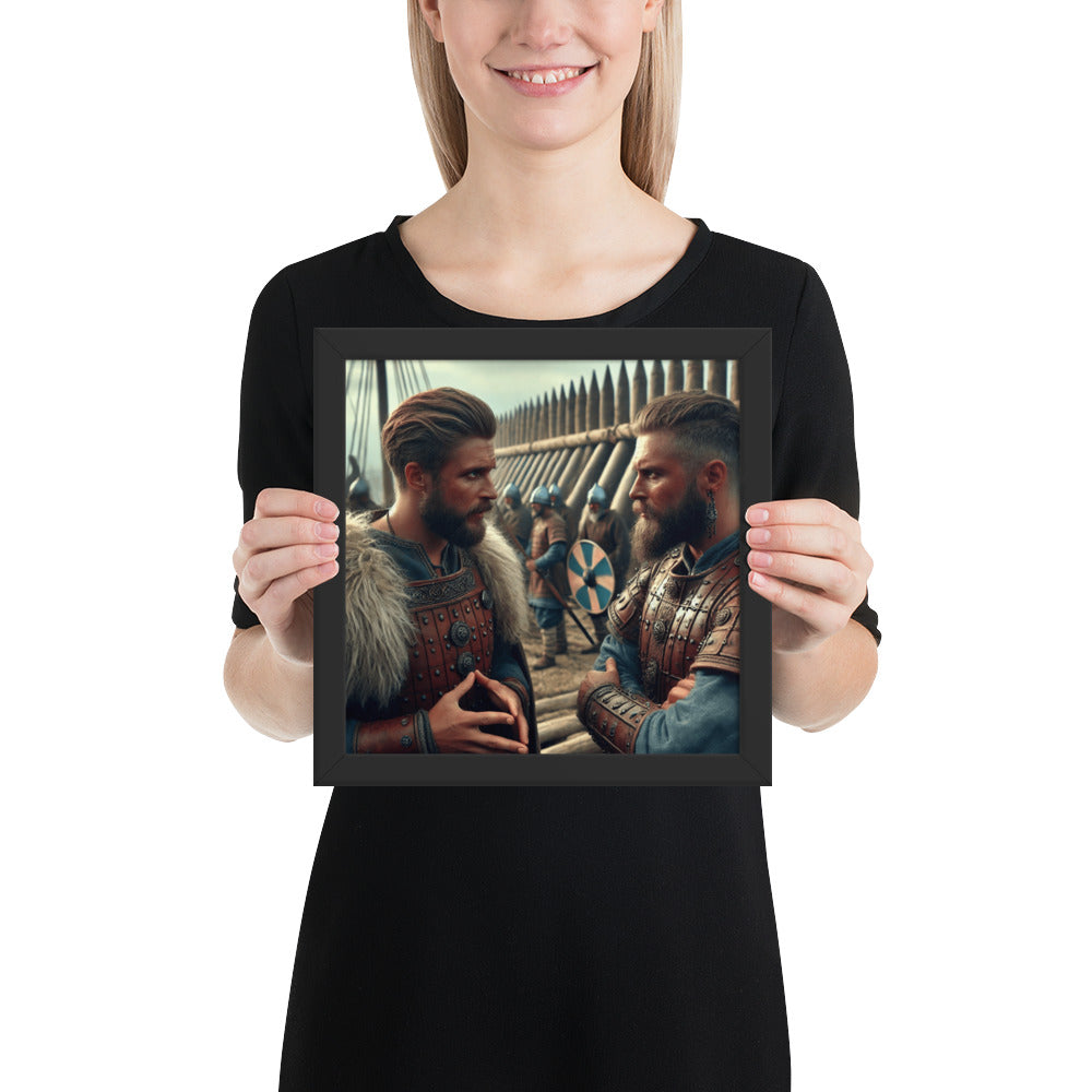 Historical Viking council art print representing foresight and authority