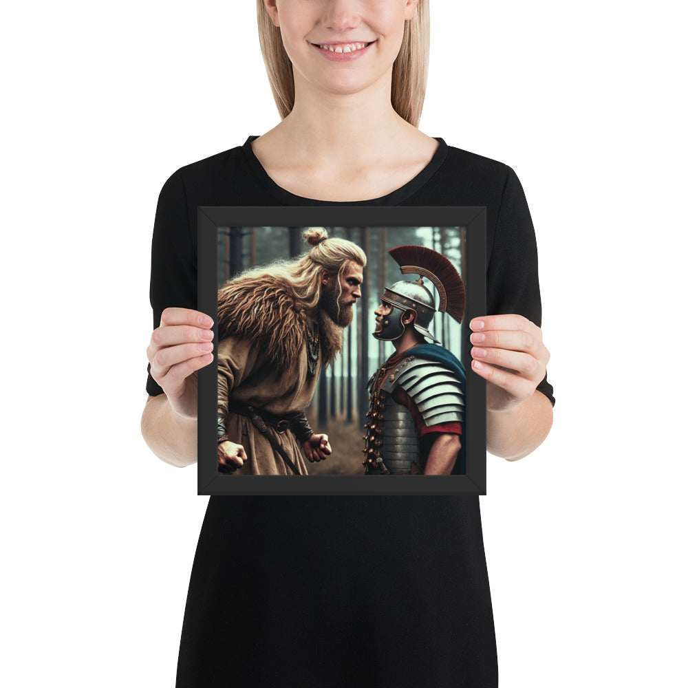 Germanic vs Roman framed wall decor inspired by ancient European warfare