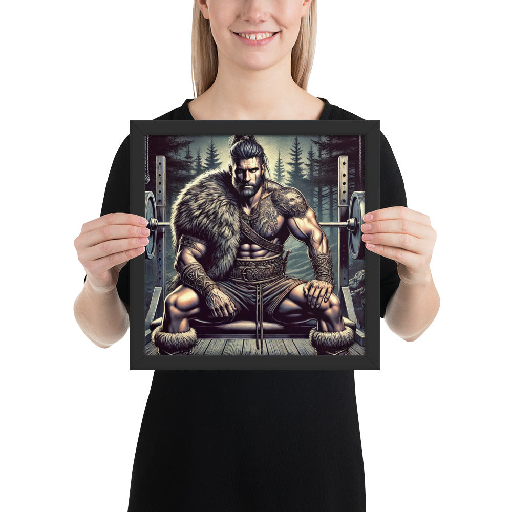 Viking mythology gym wall art symbolizing power, focus, and resilience