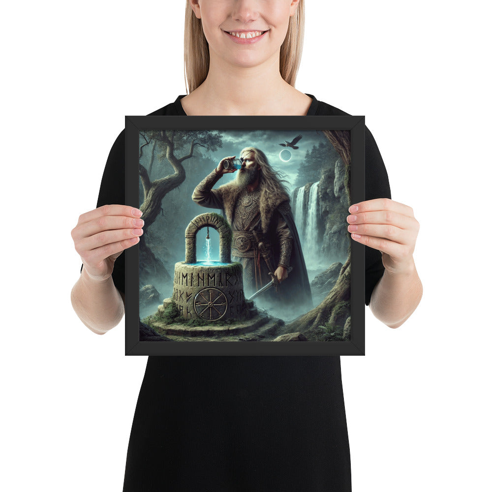 Mythic Scandinavian wall art portraying Odin in a moment of sacrifice