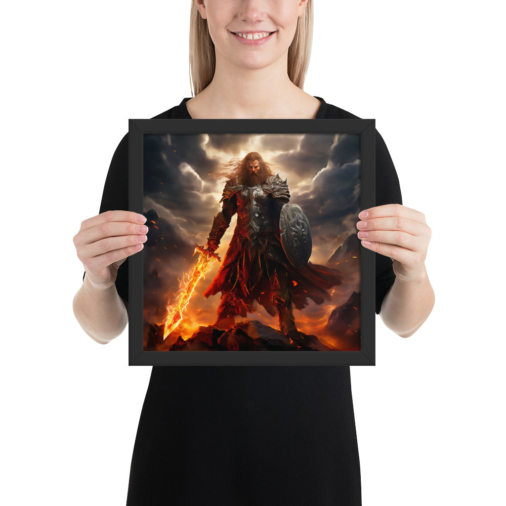 Mythic Scandinavian wall art portraying Tyr as warrior of justice and resolve