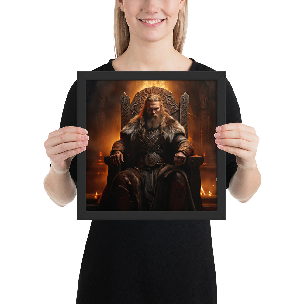 Norse jarl throne wall art portraying strength, wisdom, and command