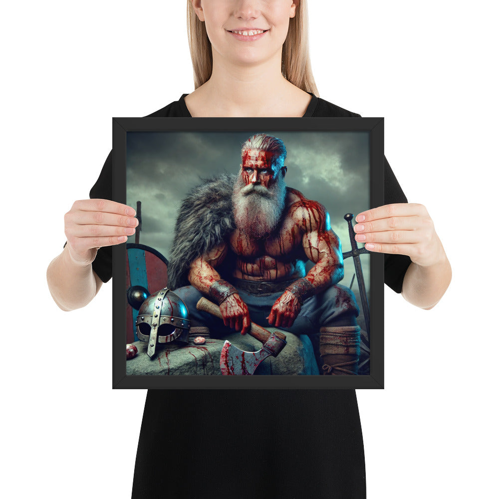 Berserker framed wall decor symbolizing endurance, sacrifice, and survival