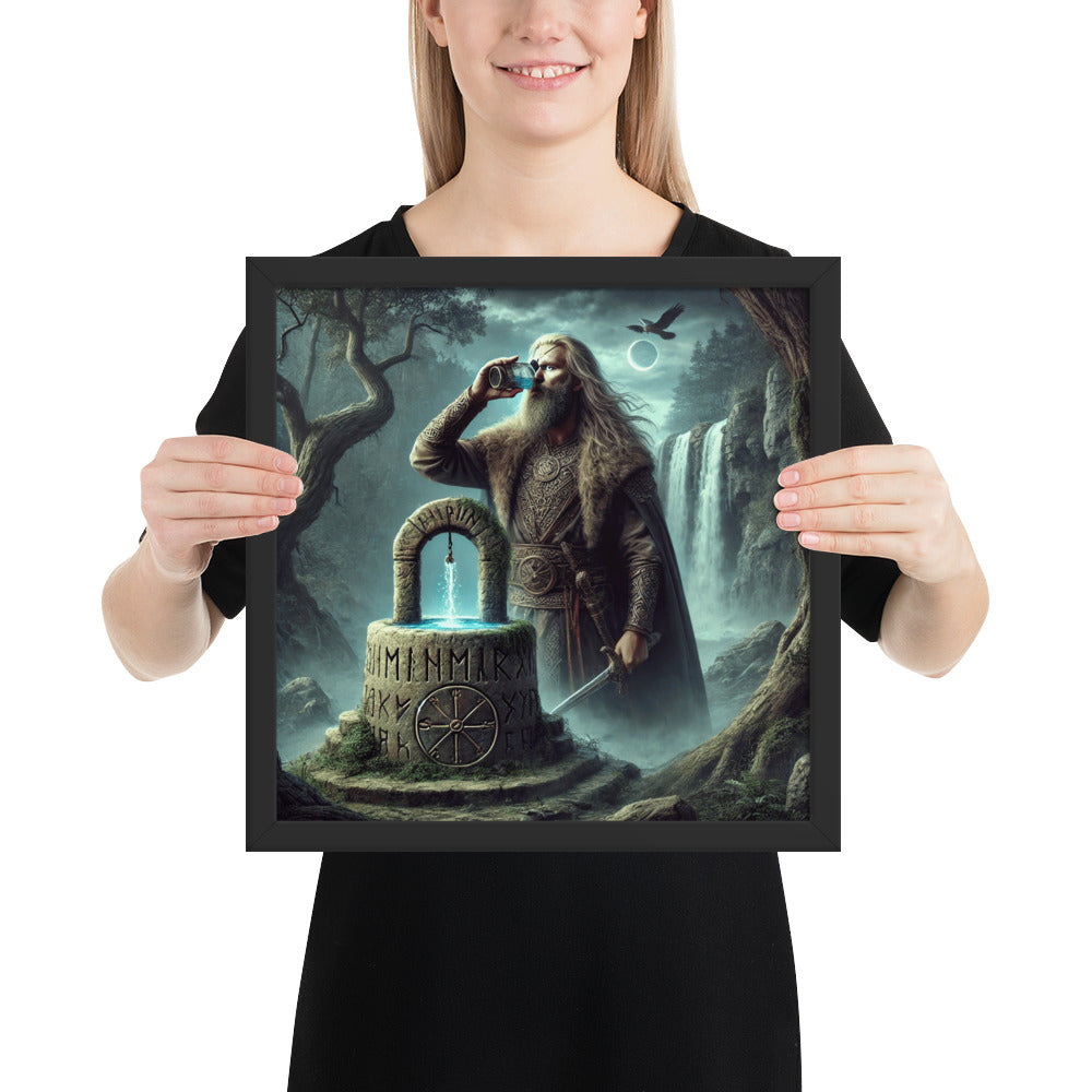 Norse wisdom wall art inspired by Odin and Mimir’s Well