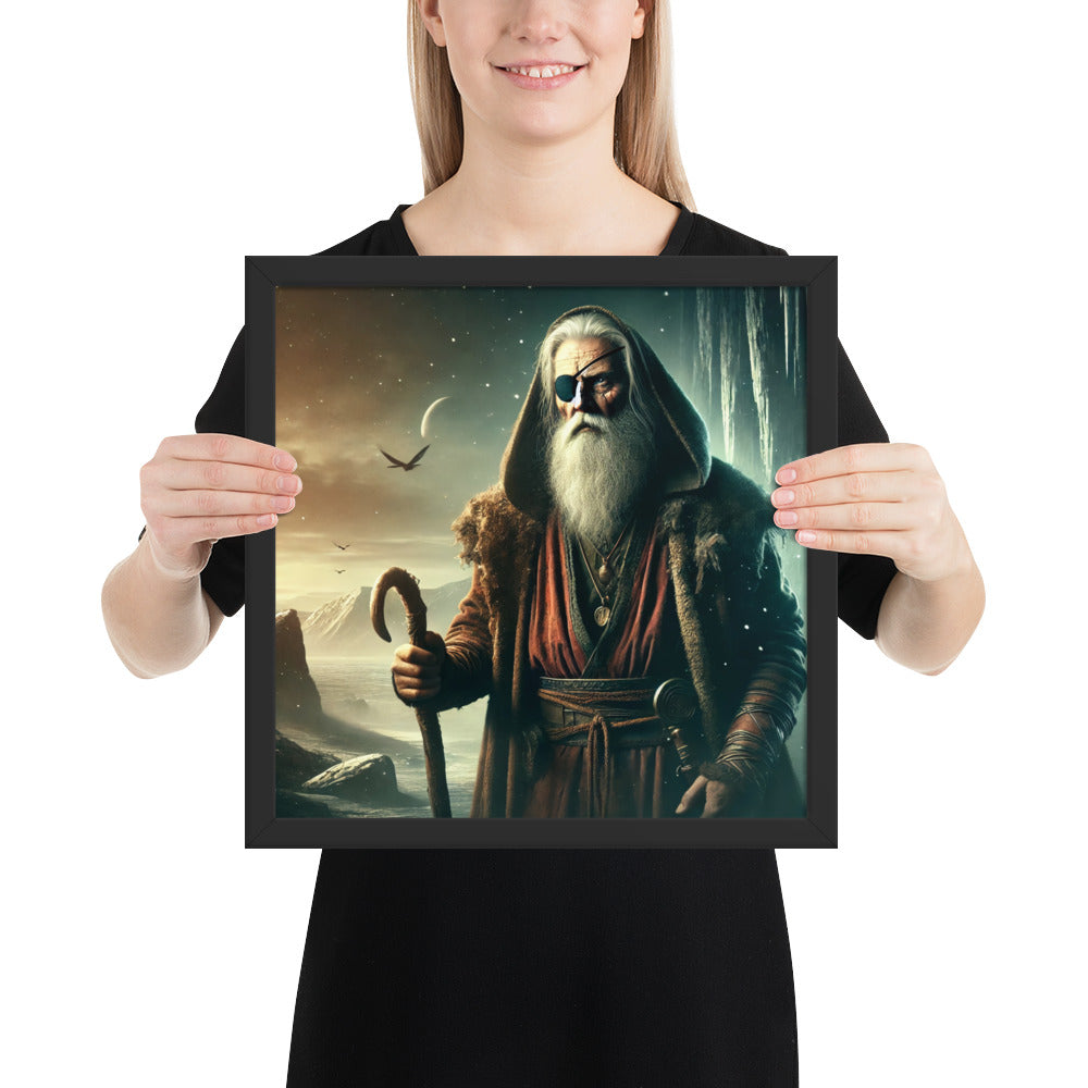 Odin wanderer wall art symbolizing Norse wisdom, sacrifice, and journey