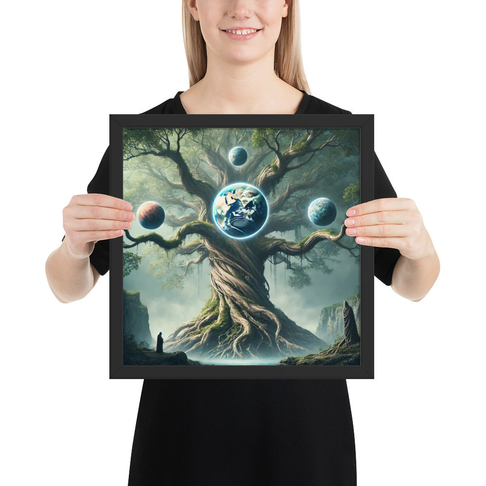 Norse cosmology wall art inspired by Yggdrasil and the nine worlds