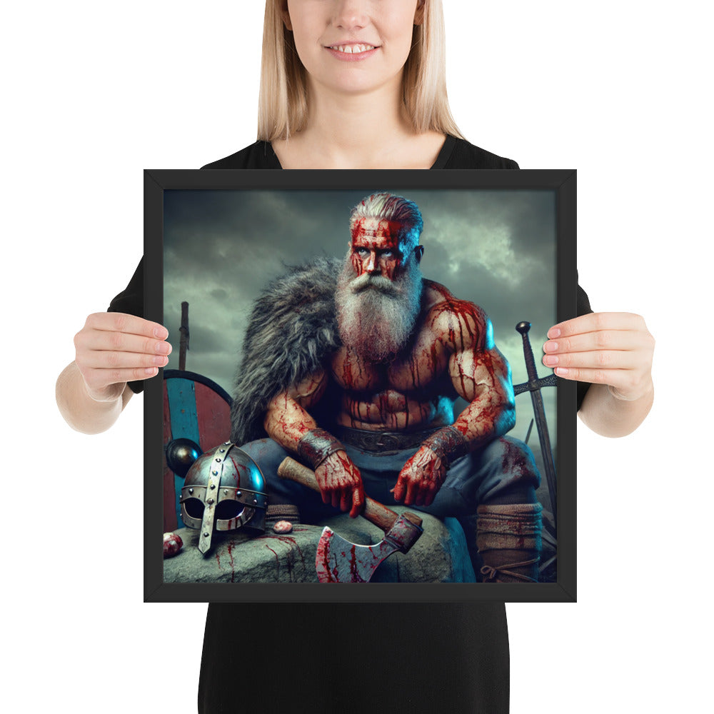 Viking mythology art print capturing the quiet aftermath of valor and war