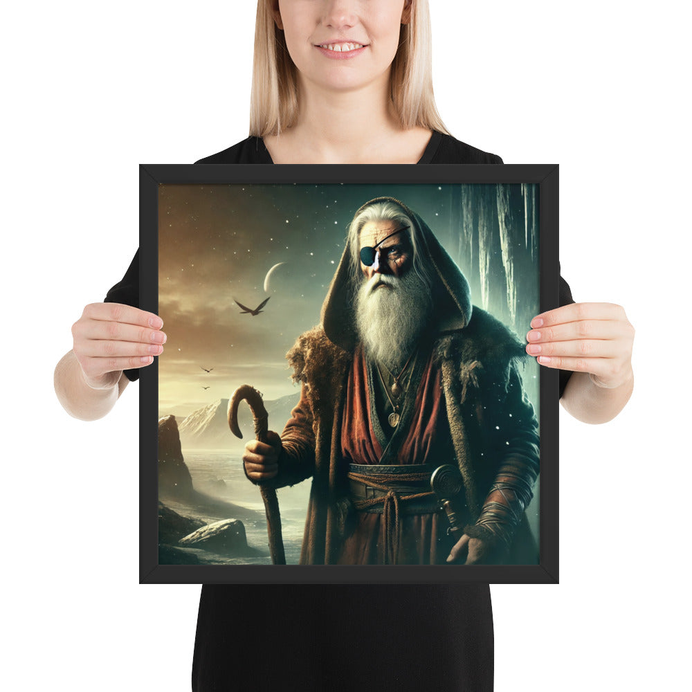 Viking god Odin framed print inspired by the seeker of wisdom and knowledge