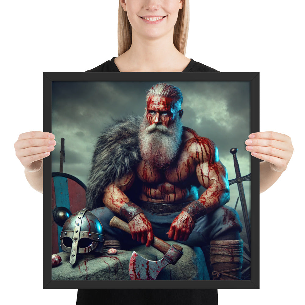 Norse berserker artwork showing a battle-worn warrior resting after combat