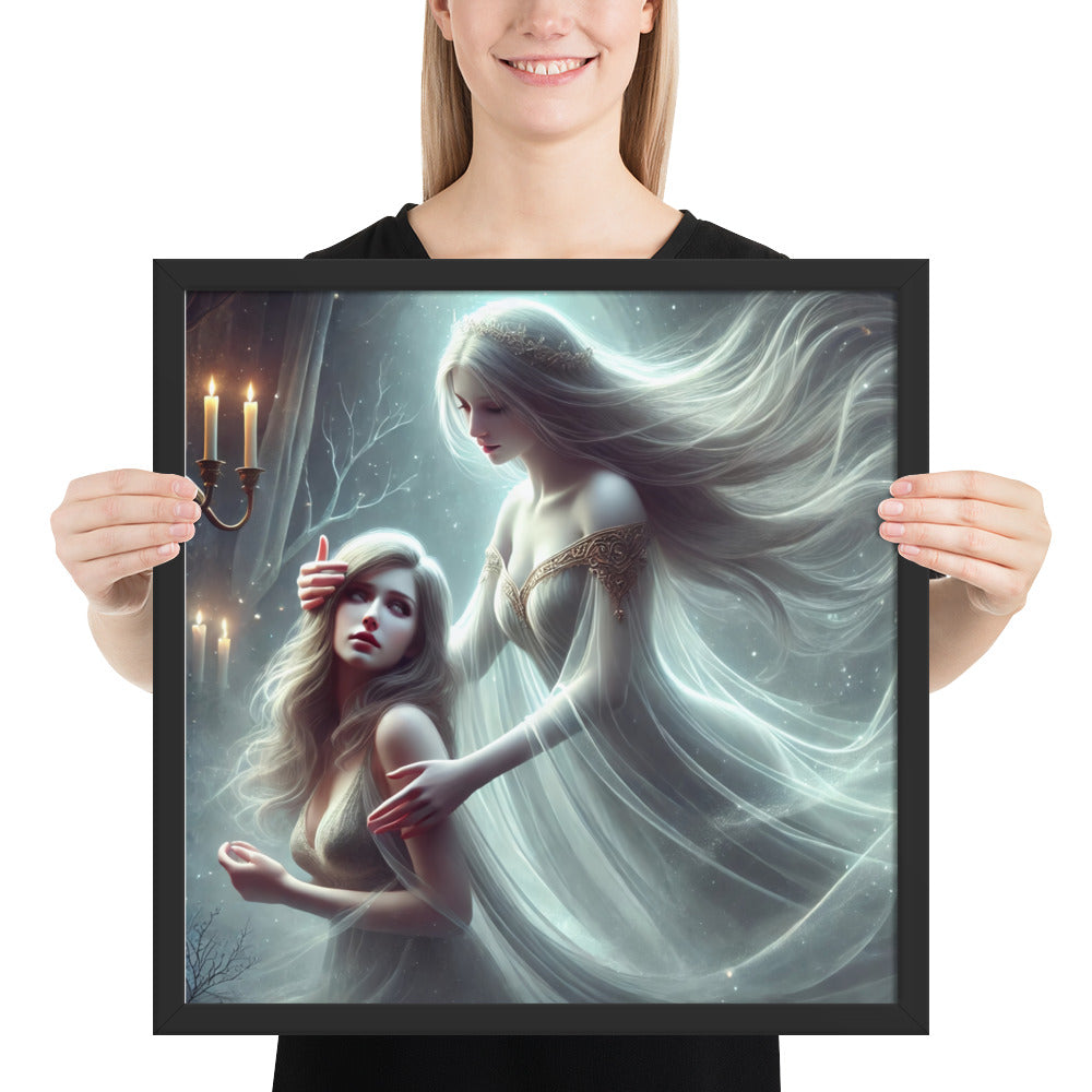 Norse mythology artwork showing Freya goddess of love in warm candlelit scene