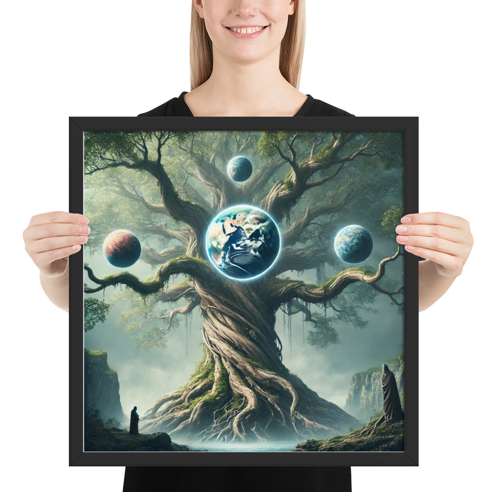 Yggdrasil Norse mythology wall art showing the cosmic world tree
